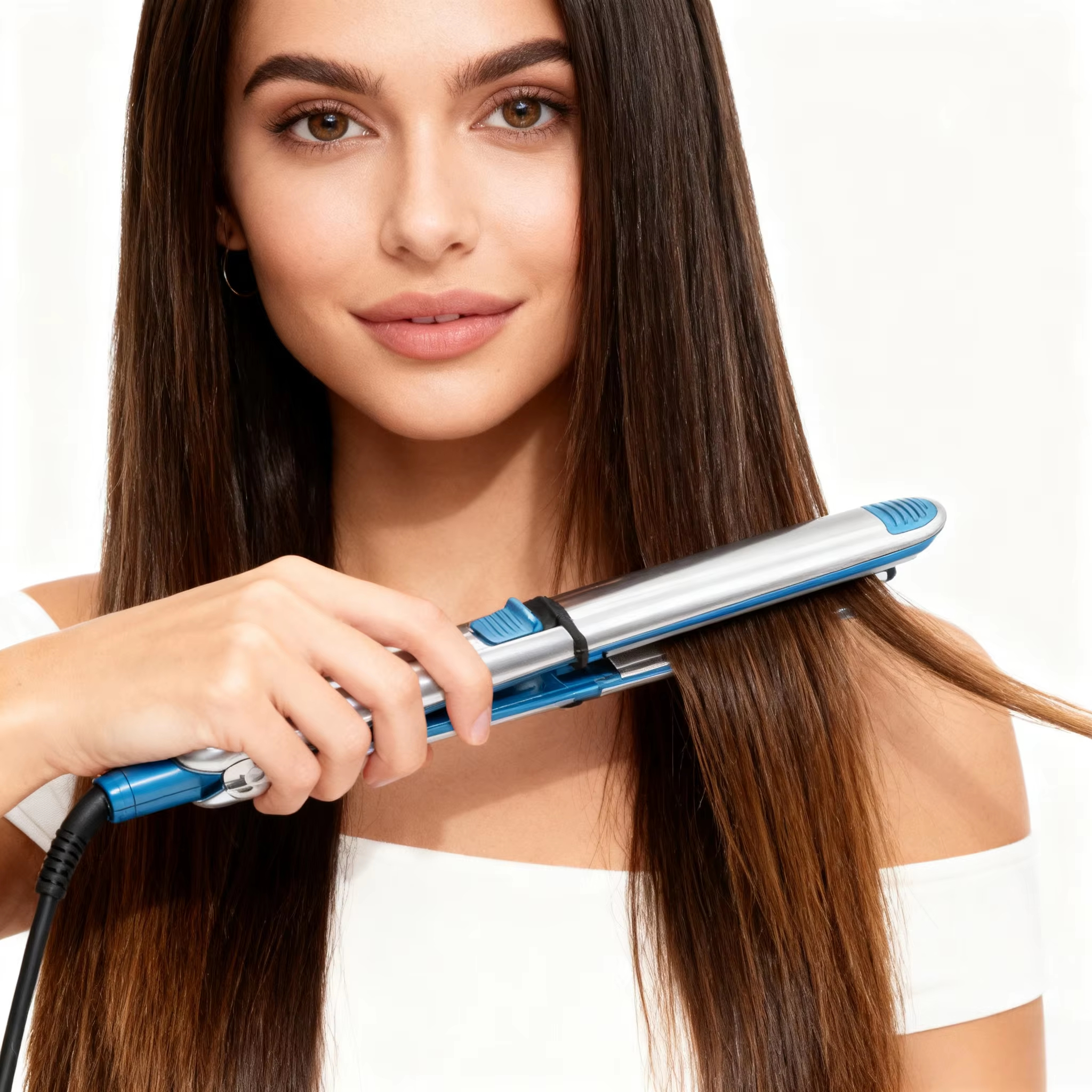 2 In 1 Stainless steel Hair straightening , dual-purpose for both straightening and curling, fast heating without damaging hair