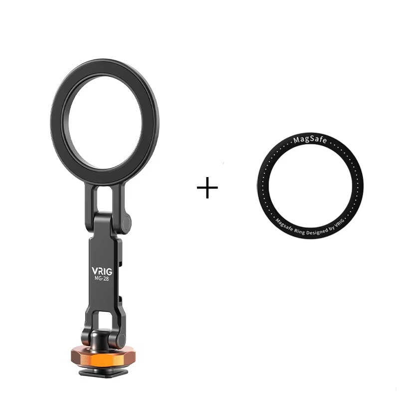 VRIG Magnetic Cold Shoe Mount Phone Holder W 1/4 Phone Tripod Mount for MagSafe iPhone 16 15 14 Samsung Camera Mic Light Monitor