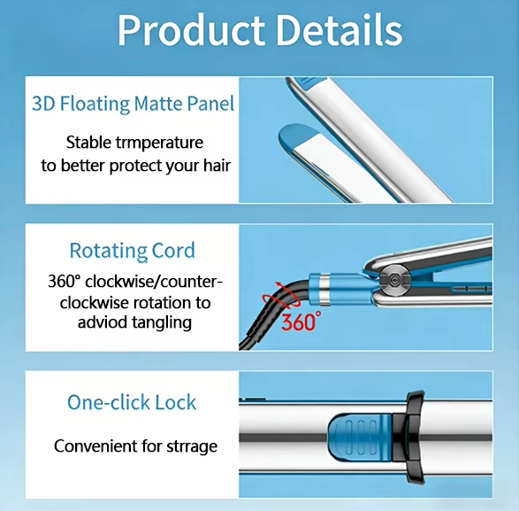 2 In 1 Stainless steel Hair straightening , dual-purpose for both straightening and curling, fast heating without damaging hair