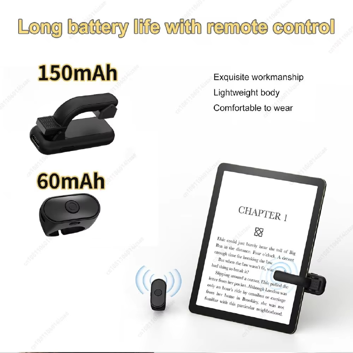 2-in-1 Page Turner Clicker Wireless E-book Page Turner Record Triggers Remote for Kindle Paperwhite Accessories