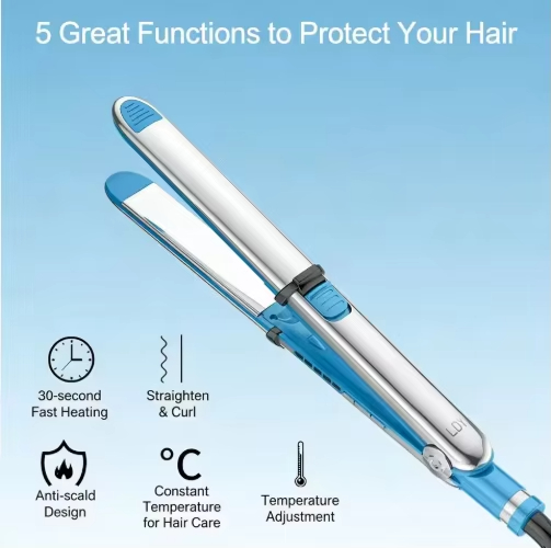 2 In 1 Stainless steel Hair straightening , dual-purpose for both straightening and curling, fast heating without damaging hair