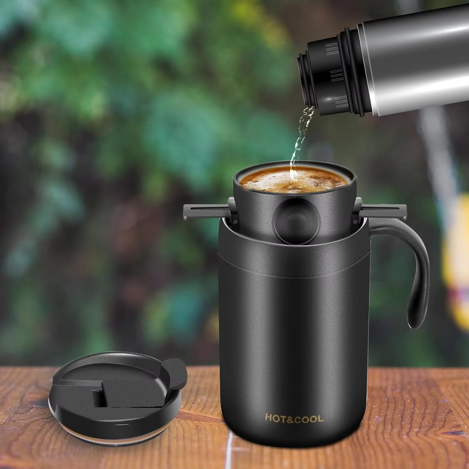 16OZ Camping Coffee Maker Pour Over Coffee Maker Set Camp Pour Over Set Coffee Kit for Travel Camping Offices Backpacking