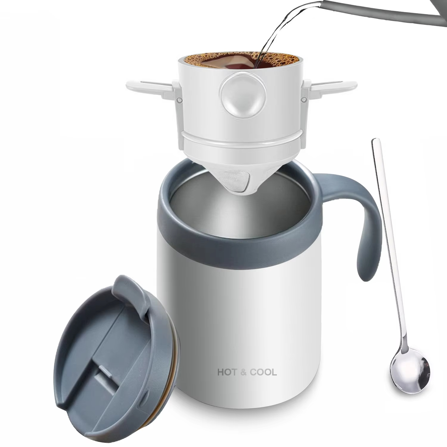 16OZ Camping Coffee Maker Pour Over Coffee Maker Set Camp Pour Over Set Coffee Kit for Travel Camping Offices Backpacking