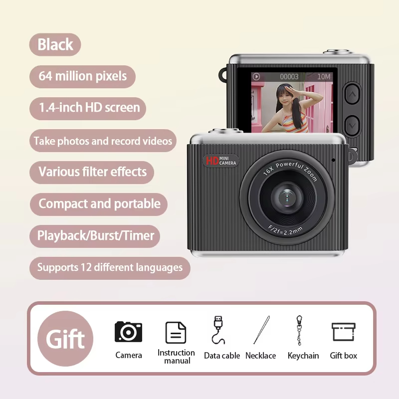 High Pixel Mini Camera Pendant Accessory Toy Shooting And Recording All-in-one Pocket Camera 4k Neck Hanging Thumb Camera