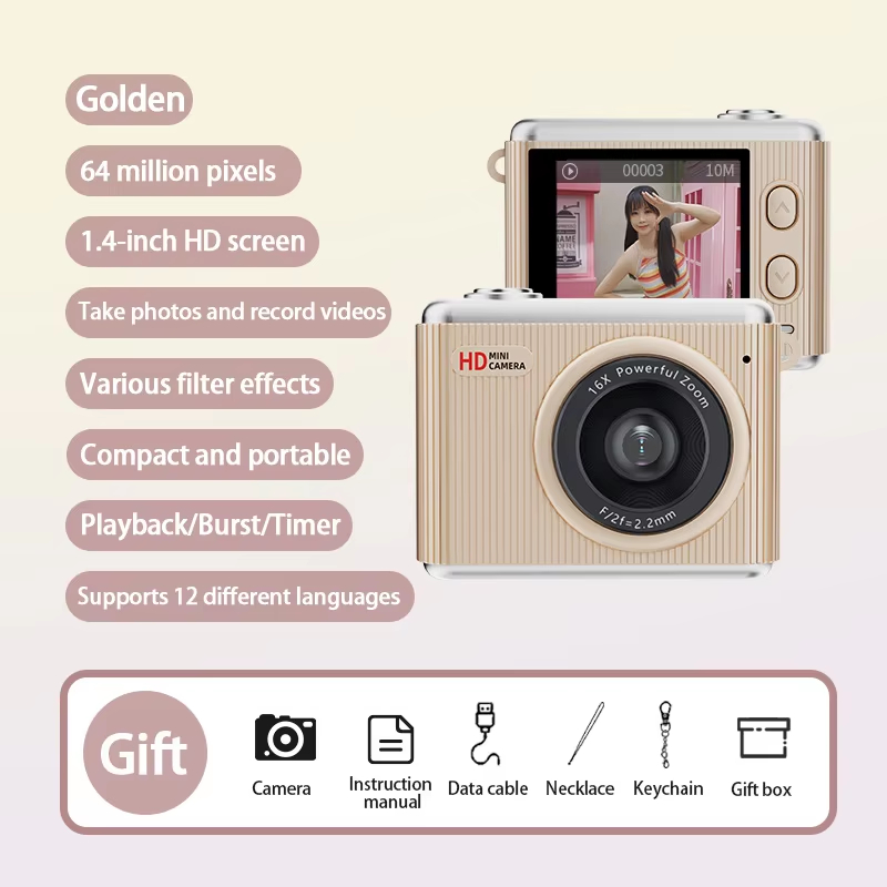 High Pixel Mini Camera Pendant Accessory Toy Shooting And Recording All-in-one Pocket Camera 4k Neck Hanging Thumb Camera