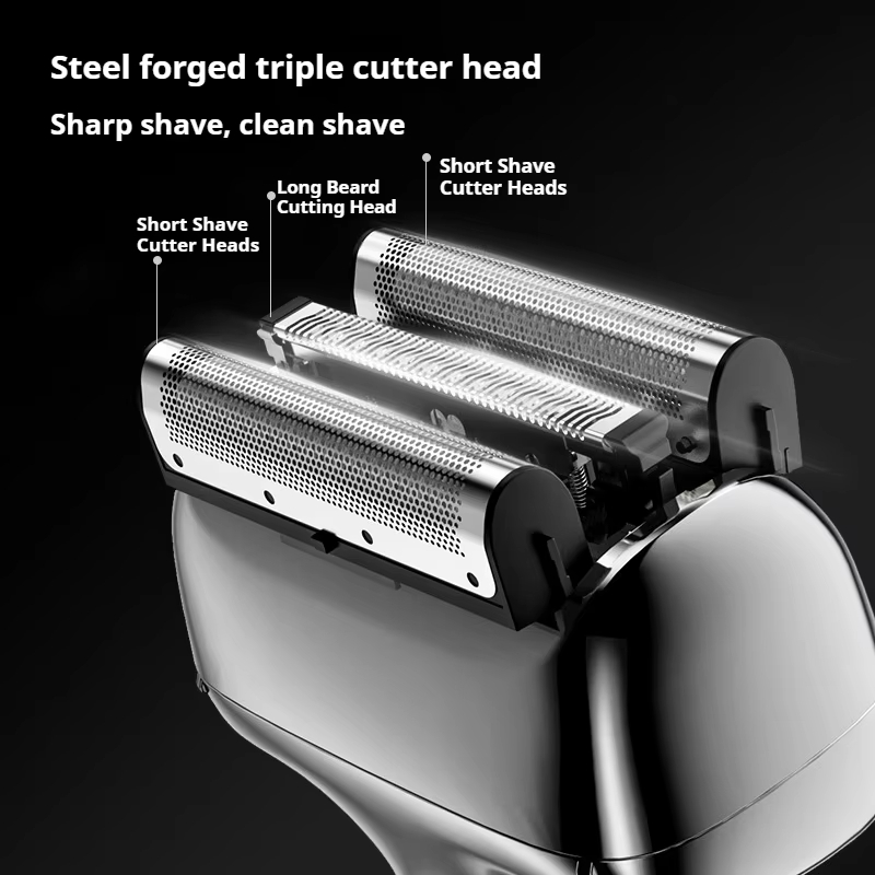 New Reciprocating Electric Shaver Compact And Mini For Travel Electric Washable Household Three-Head Beard Trimmer