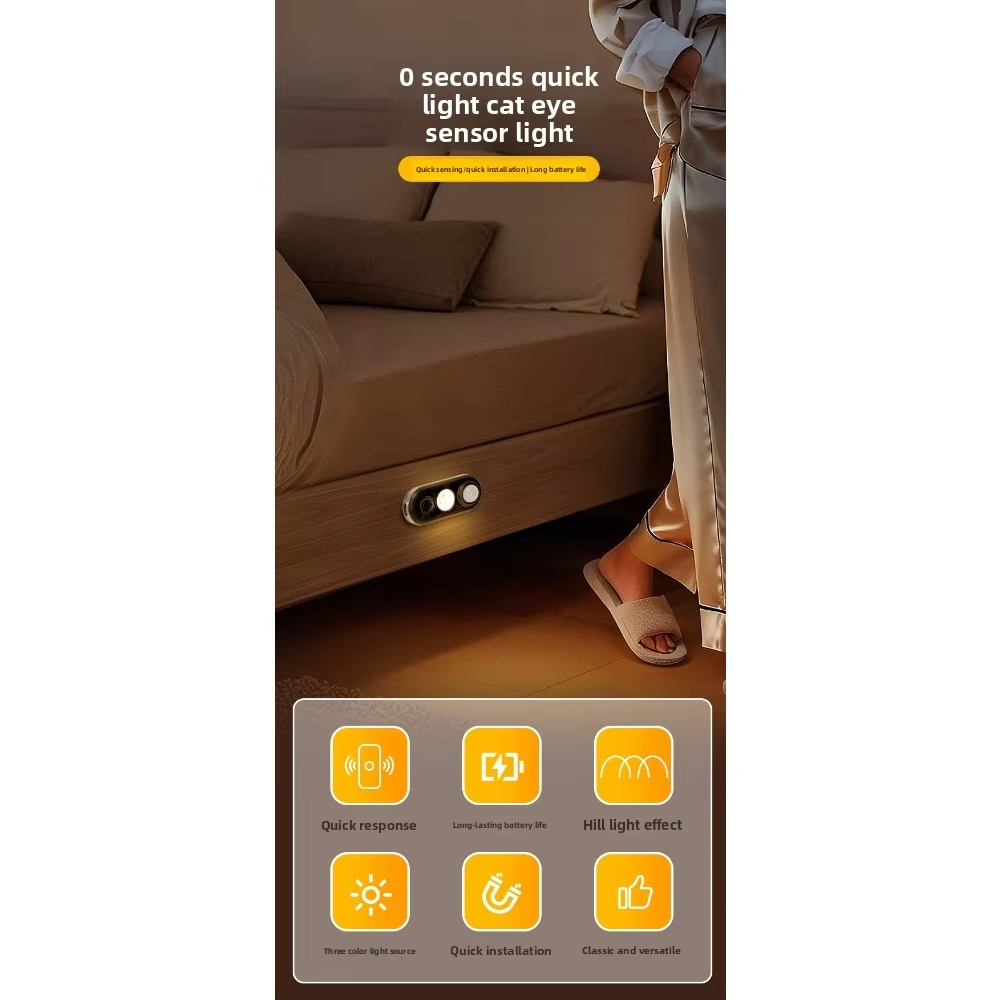 Auto on/Off Rechargeable Sensor Night Light: Smart Bedside Lamp for Bedroom Hallway & Baby Night Feeding Use