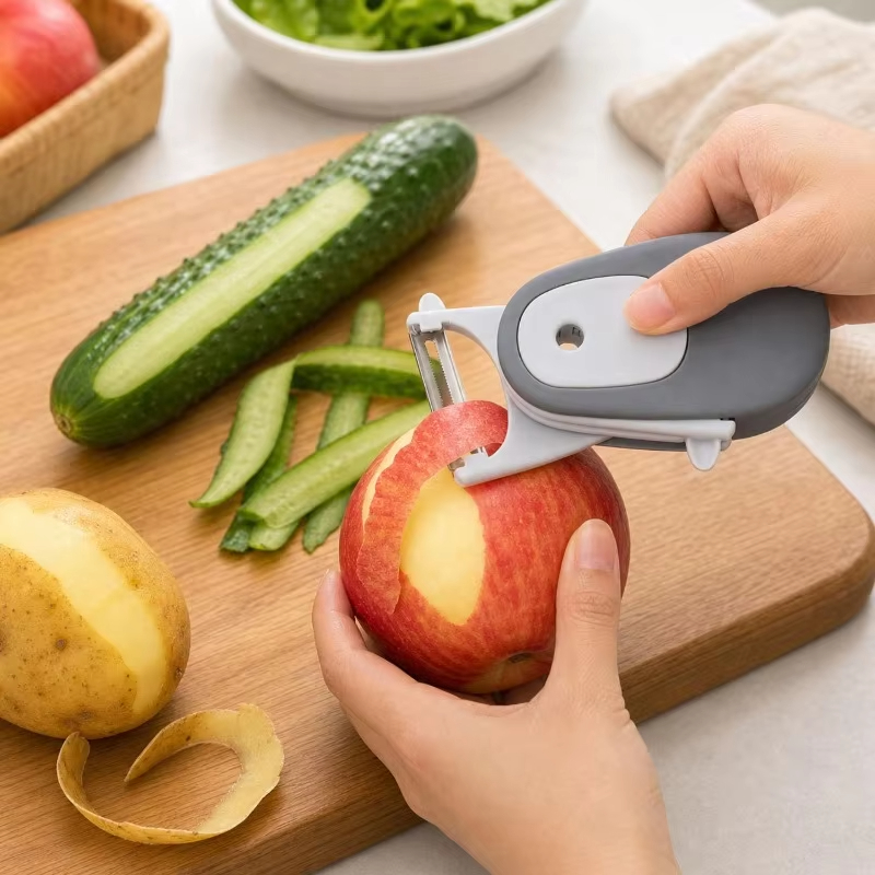 3 IN 1 Multifunctional Vegetable Peeler Outdoor Portable Fruits Vegetables Scraper Magnetic Wall Mounted Peeler Kitchen Tools