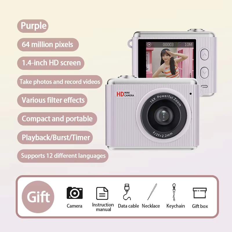 High Pixel Mini Camera Pendant Accessory Toy Shooting And Recording All-in-one Pocket Camera 4k Neck Hanging Thumb Camera