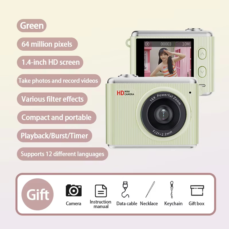 High Pixel Mini Camera Pendant Accessory Toy Shooting And Recording All-in-one Pocket Camera 4k Neck Hanging Thumb Camera