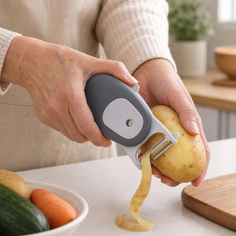 3 IN 1 Multifunctional Vegetable Peeler Outdoor Portable Fruits Vegetables Scraper Magnetic Wall Mounted Peeler Kitchen Tools
