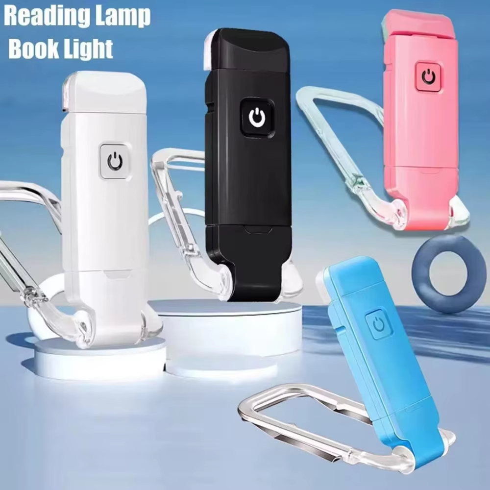 Portable Rechargeable LED Clip On Book Light, 3 Color Dimmable Adjustable Reading Lamp for Bed, Desk, School & Travel