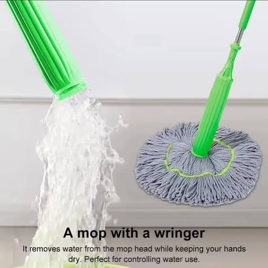 Self-Cleaning Mop 360 Self-Squeezing Mop, Hands Free Self wringing mop, Effortless Cleaning, Quick-wring mop bamboo Hygienic self-wringing mop