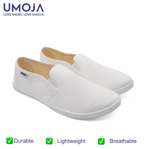 UMOJA Emmy Salama Canvas Shoes – Black & White | Comfortable Slip-On Canvas Shoes with Elastic Panels for Casual Outings, Everyday Wear & Weekend Adventures ladies shoes, women shoes, ladies shoes