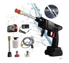 🔫 High-Pressure Cordless Car Wash Spray Gun Machine 🔋 with Dual (2x) Portable Rechargeable Lithium-Ion Batteries, 🧼 Snow Foam Cannon Lance Pot,
