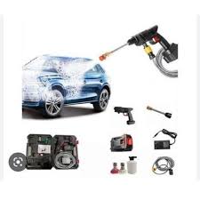 🔫 High-Pressure Cordless Car Wash Spray Gun Machine 🔋 with Dual (2x) Portable Rechargeable Lithium-Ion Batteries, 🧼 Snow Foam Cannon Lance Pot,