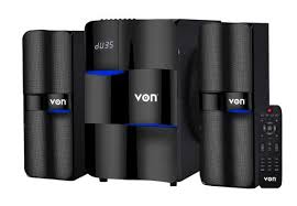 【Exclusive Offer】🔊 Von Premium 2.1 Channel Surround Sound Multimedia Subwoofer Speaker System with 146W RMS , Wireless Bluetooth Audio Streaming, Digital FM Radio Tuner, LED woofer