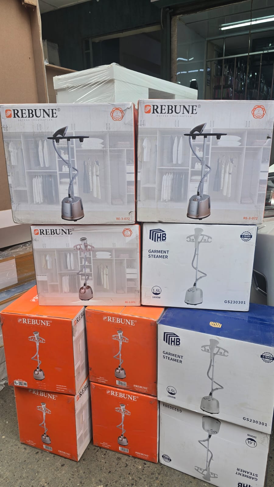 ✨ REBUNE Vertical Standing Fabric & Garment Steamer with Adjustable Telescopic Pole (Model: RE-3-072 / RE-3-071) ✨