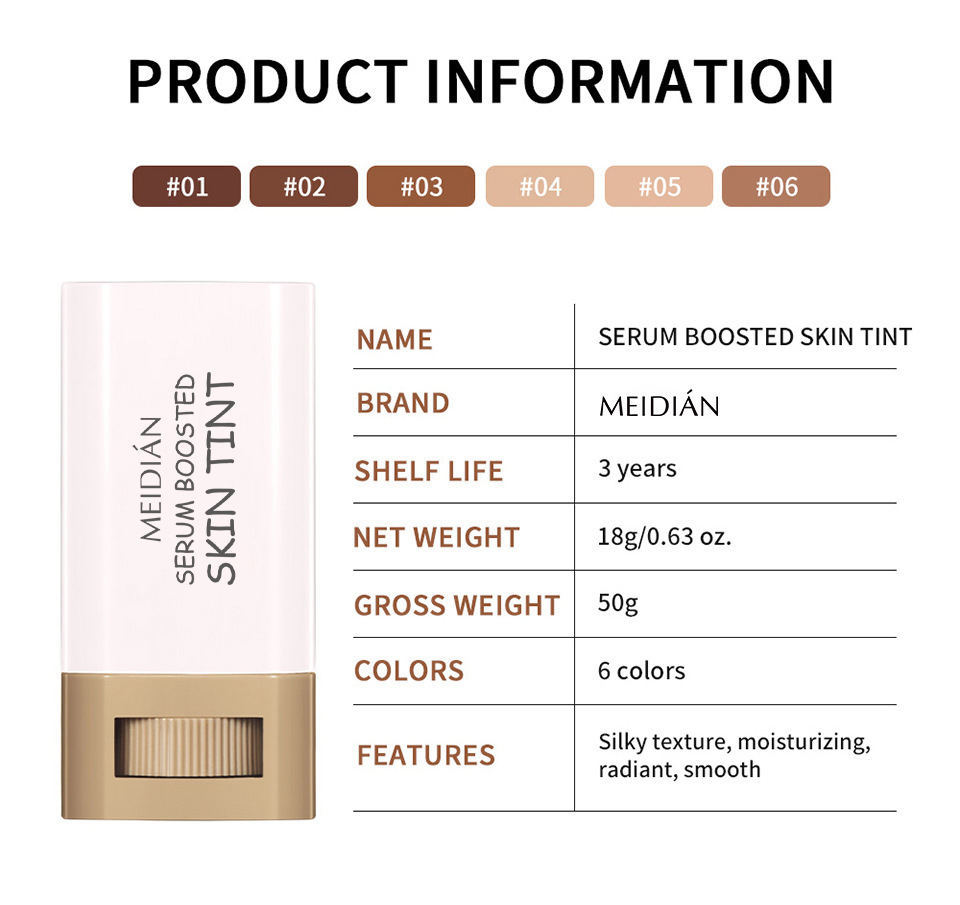 1PC Stick Foundation Boosted Skin Tint Foundation Stick Smooth Plumper Hight Coverage Travel Bronze Foundation Stick Makeup