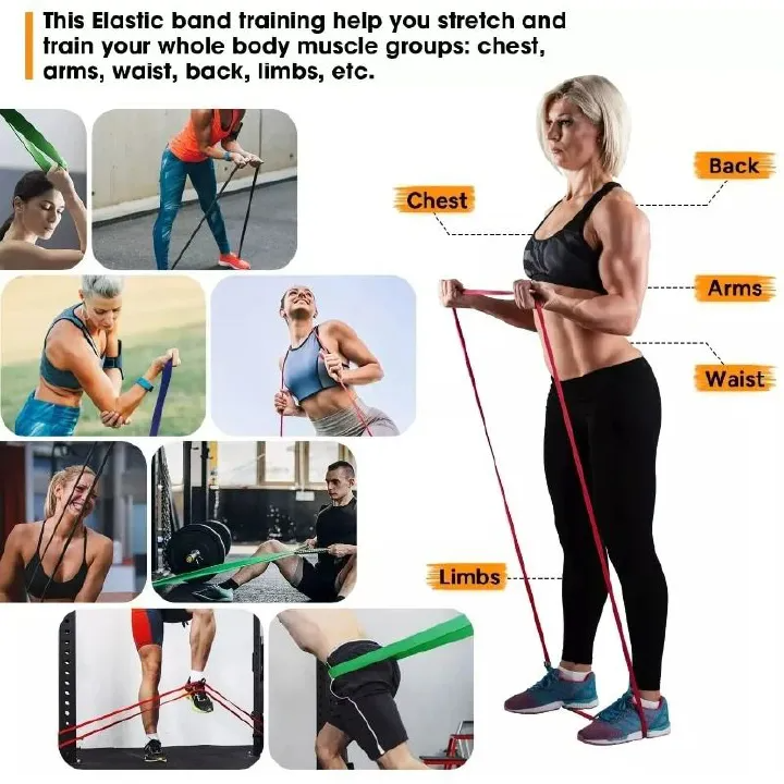 Fitness Resistance Band Boxing Agility Training Workout Gym Equipment Yoga Pilates Accessories Rubber Band Home Gym Shape Body