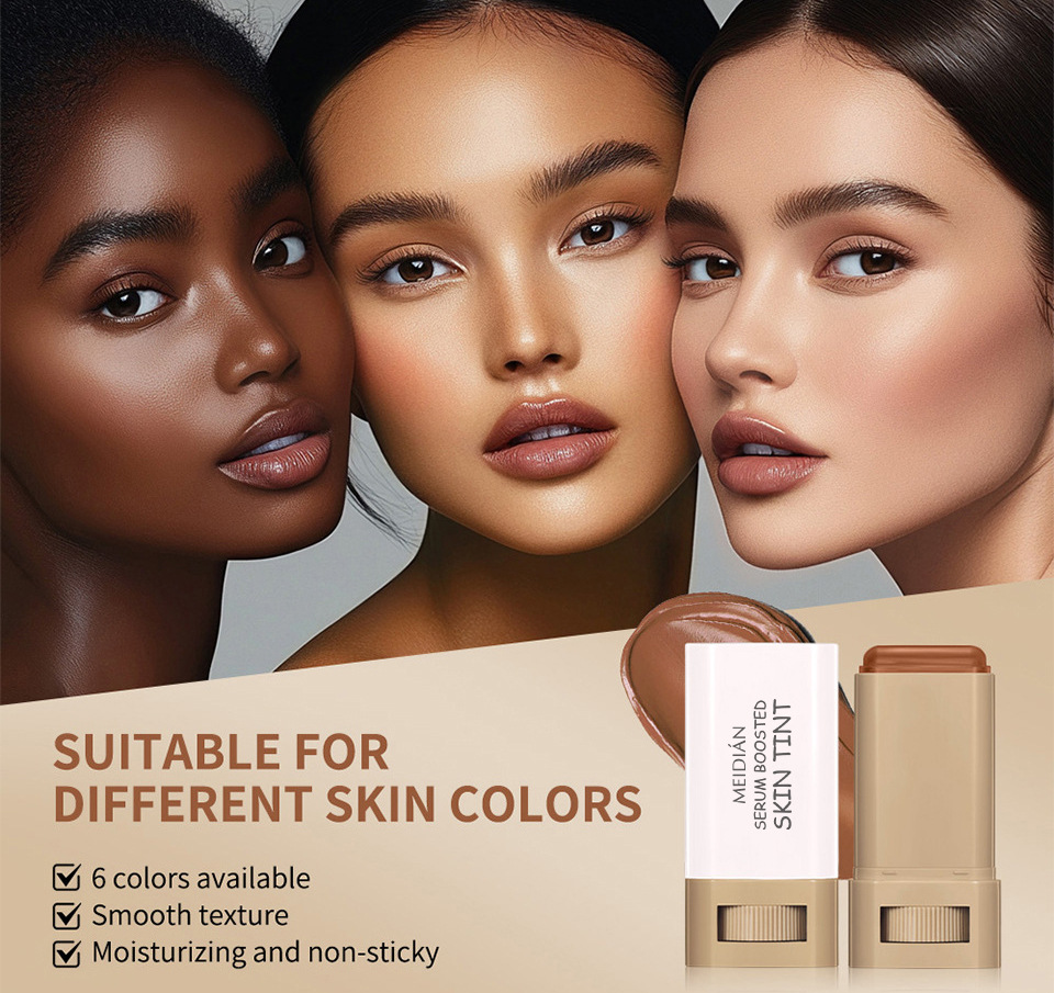 1PC Stick Foundation Boosted Skin Tint Foundation Stick Smooth Plumper Hight Coverage Travel Bronze Foundation Stick Makeup