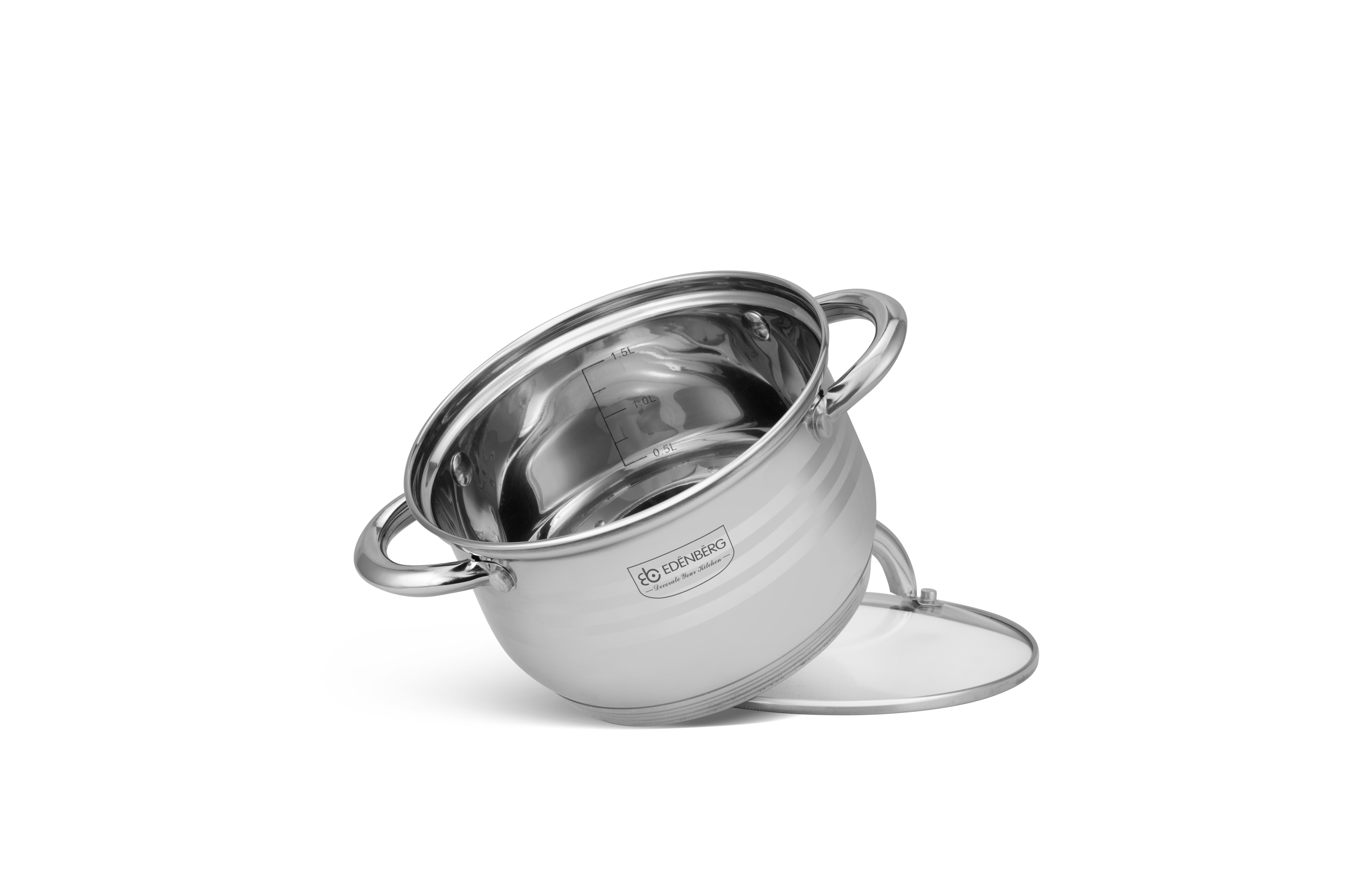 Edenberg 12PCS Stainless Steel Cookware Set with Marble Non-Stick Frypan – Premium Induction Ready