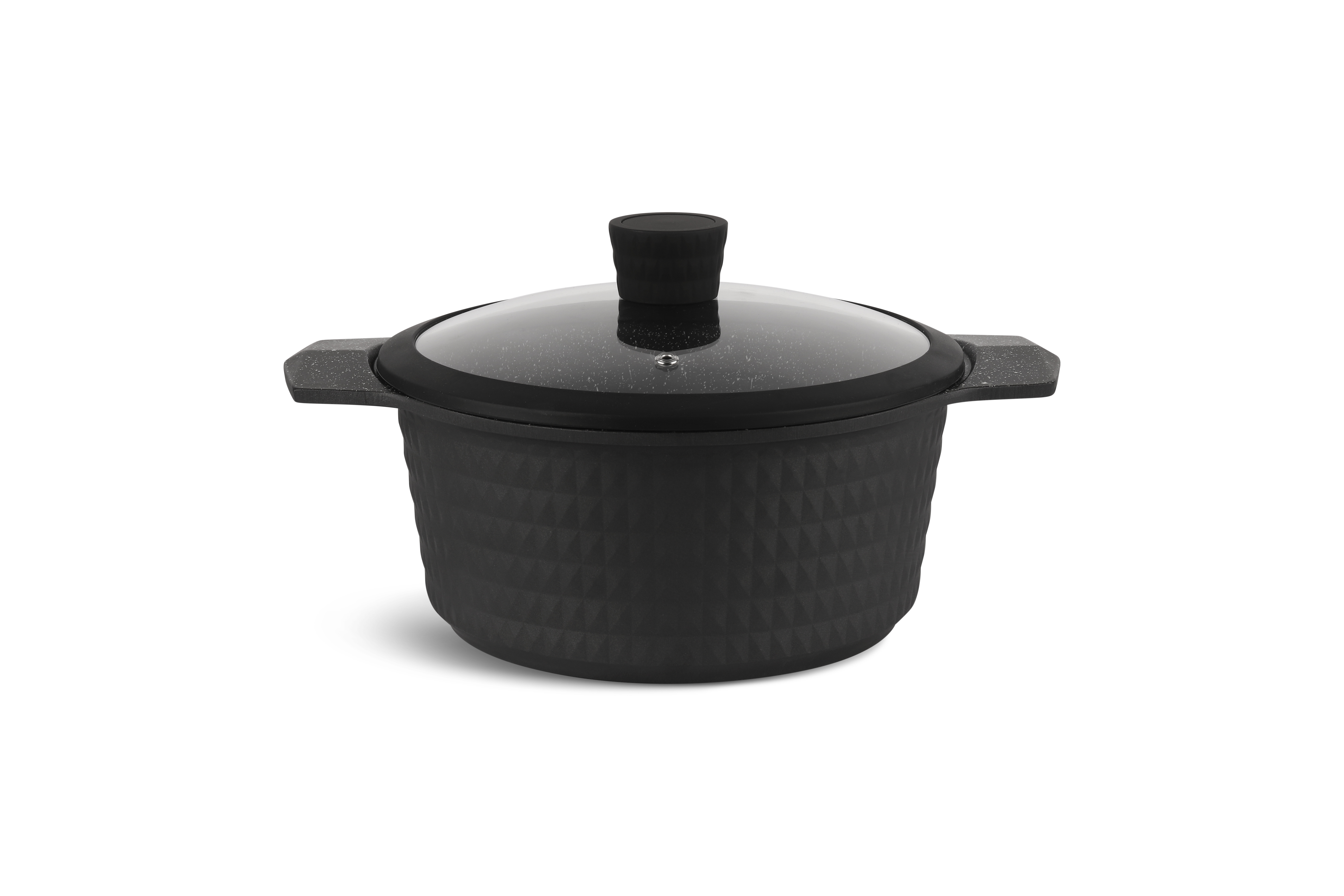 Edenberg EB-5645 15-Piece Diamond Embossed Ceramic Cookware Set | PFOA-Free Non-Stick | Induction Ready | Detachable Handles