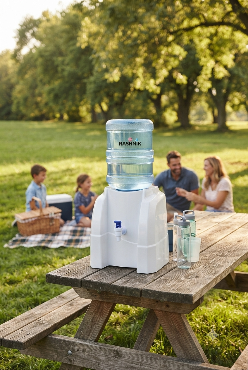 Rashnik Single Tab Table Top Water Dispenser | Model RN-2457 | Kitchen Series | No Electricity | 3L–18L Bottles