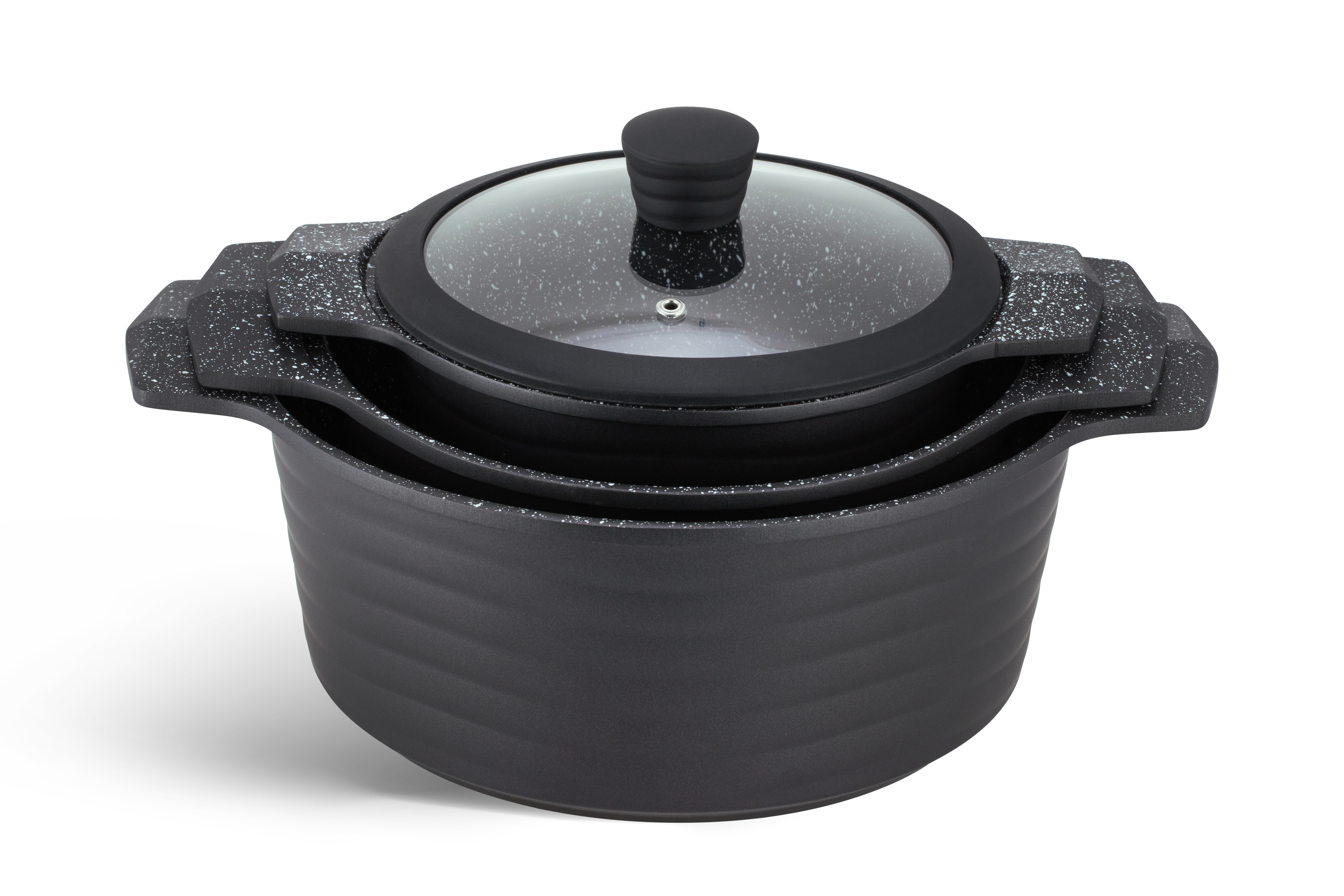 Edenberg 10-Piece Black Marble Ceramic Cookware Set | Non-Stick PFOA-Free | Induction Ready | 2 Designs