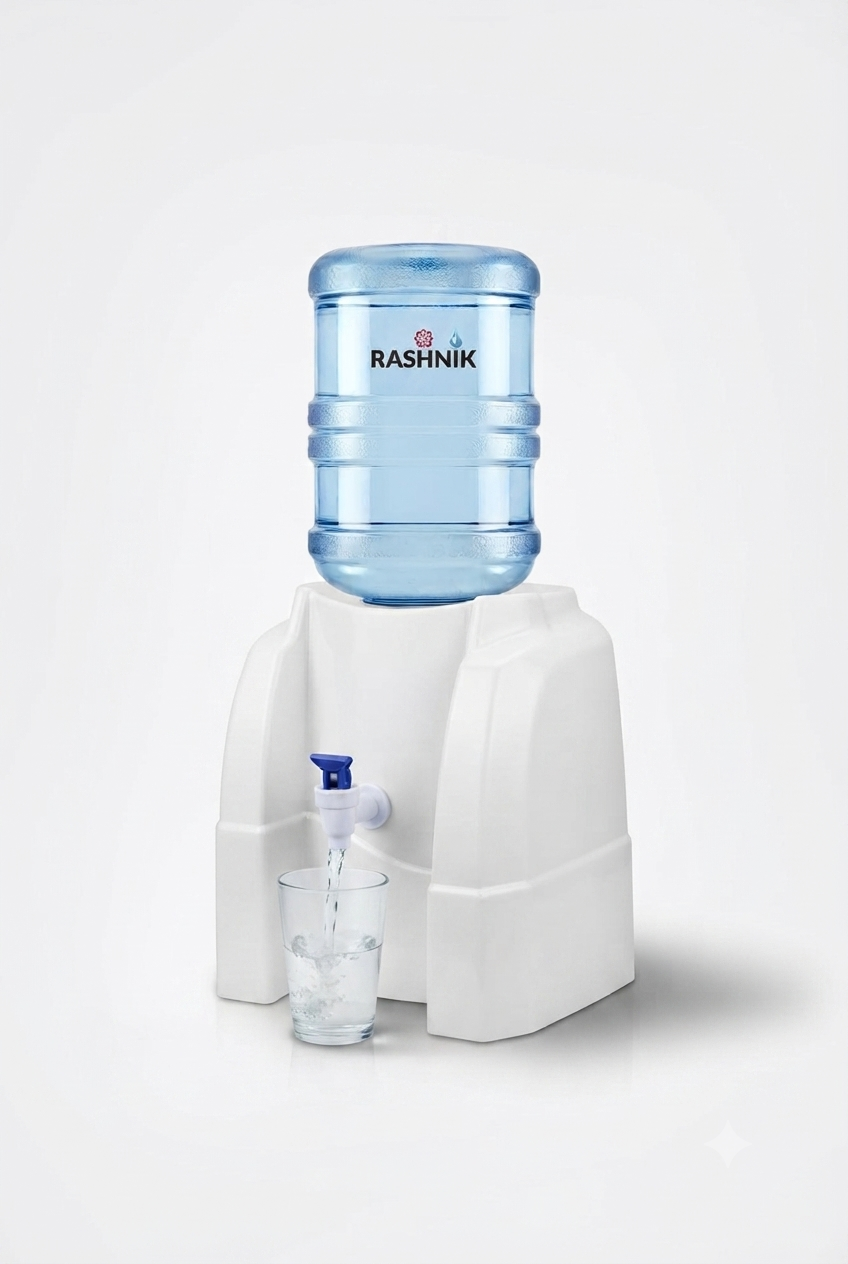 Rashnik Single Tab Table Top Water Dispenser | Model RN-2457 | Kitchen Series | No Electricity | 3L–18L Bottles