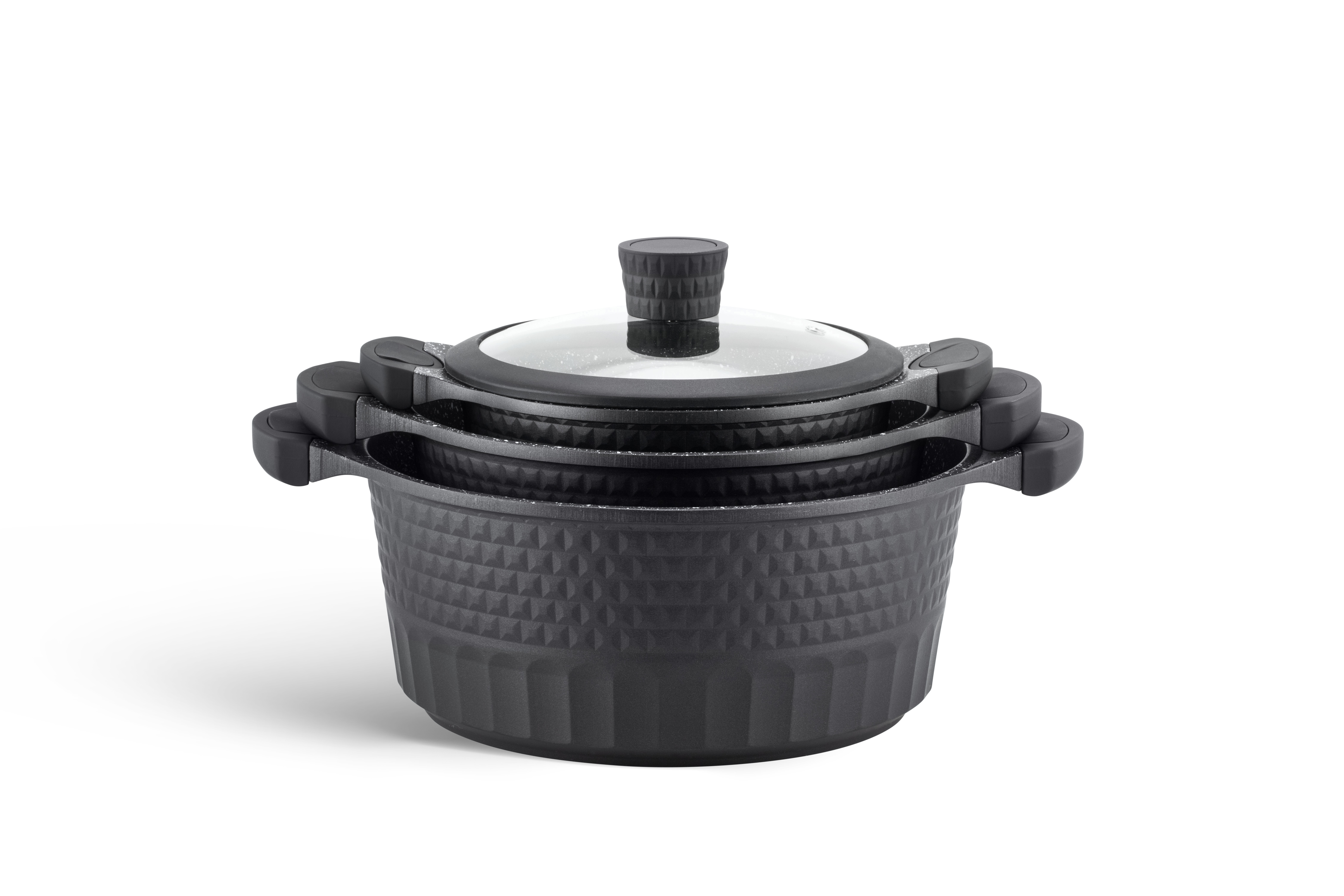 Edenberg 10-Piece Black Marble Ceramic Cookware Set | Non-Stick PFOA-Free | Induction Ready | 2 Designs