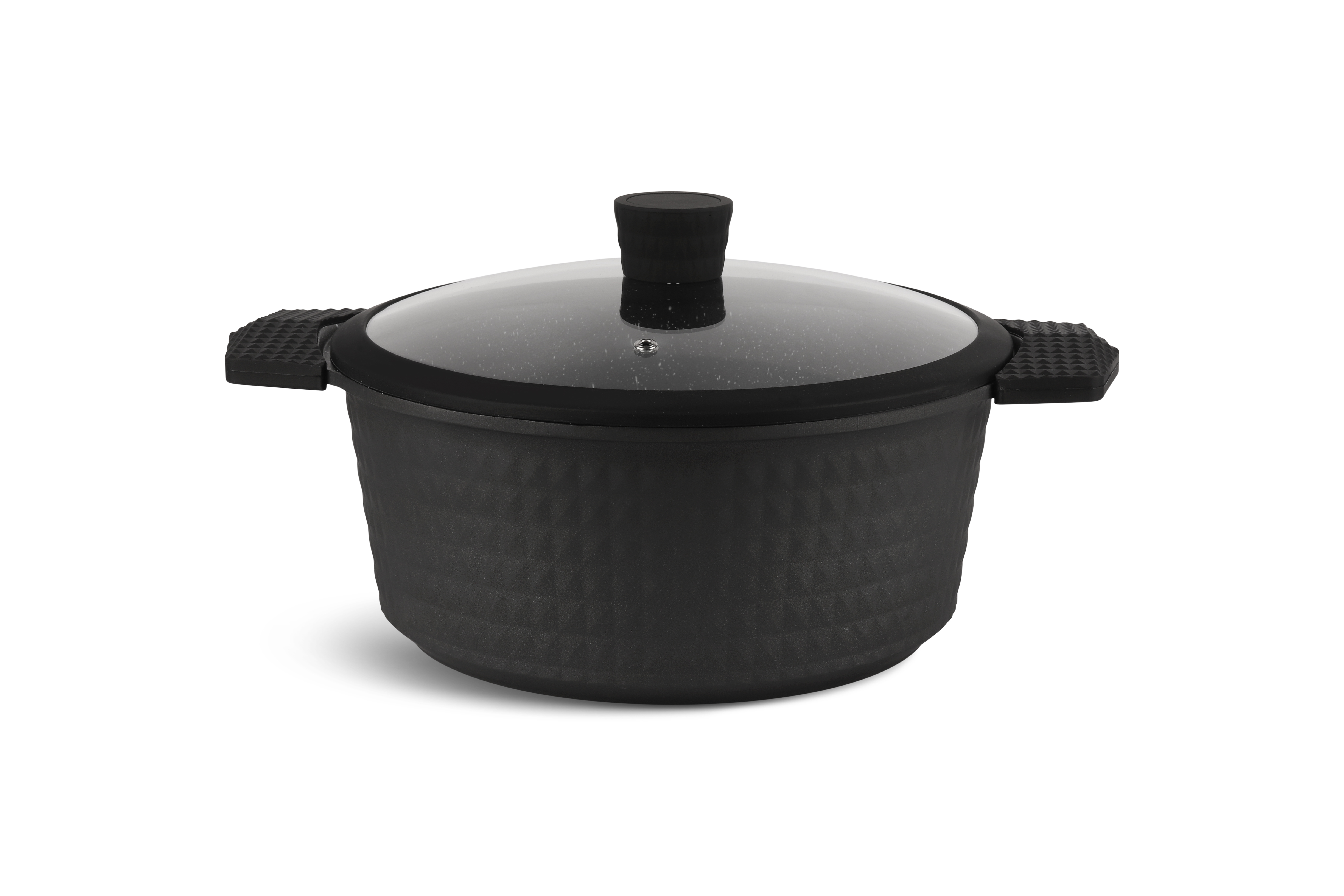 Edenberg EB-5645 15-Piece Diamond Embossed Ceramic Cookware Set | PFOA-Free Non-Stick | Induction Ready | Detachable Handles