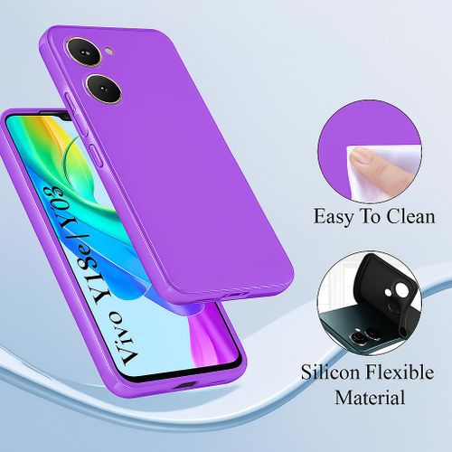 Soft Silicone Case for Vivo Y03 - Purple, Shockproof, Anti-Scratch, Slim Fit
