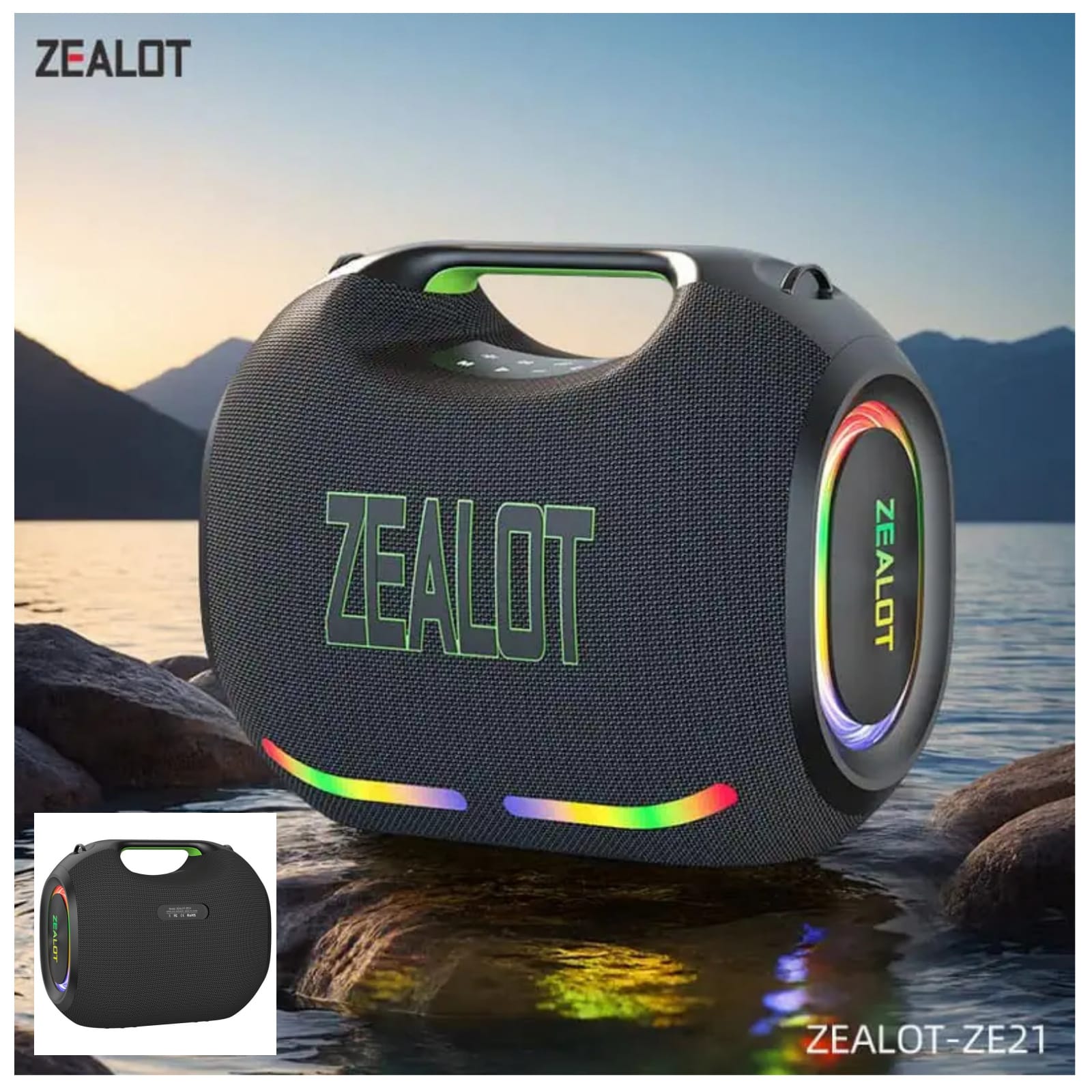 ZEALOT
Loud Portable Bluetooth Speaker, 300W Max Wireless with LED Light, Dual Pairing, XBass, Bluetooth 5.3, 48000mAh, Outdoor Waterproof Speaker for Camping, Beach and Party