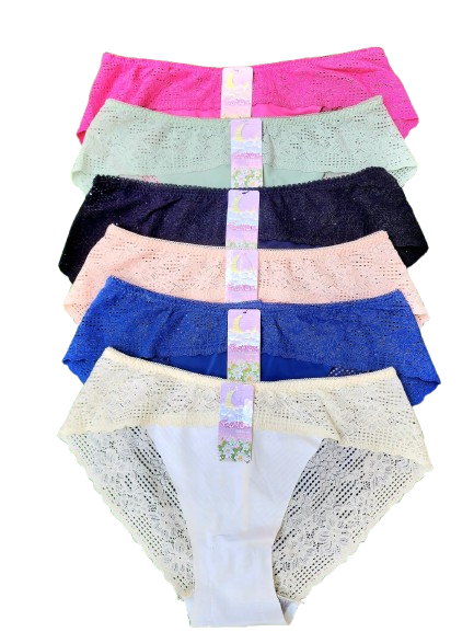 💫6PCS  ELEGANT LACE • FULL BACK STYLE 💫 Women’s Lace Full Back Panties – Cheeky Sexy Fit, Soft Breathable Comfortable Everyday Underwear