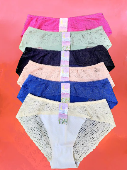 💫6PCS  ELEGANT LACE • FULL BACK STYLE 💫 Women’s Lace Full Back Panties – Cheeky Sexy Fit, Soft Breathable Comfortable Everyday Underwear