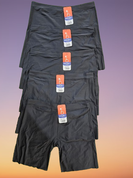 🖤 3PCS Women's Black High-Waisted Seamless Biker Shorts – Ice Silk Stretch Anti-Chafing Safety Shorts for Gym & Everyday Wear