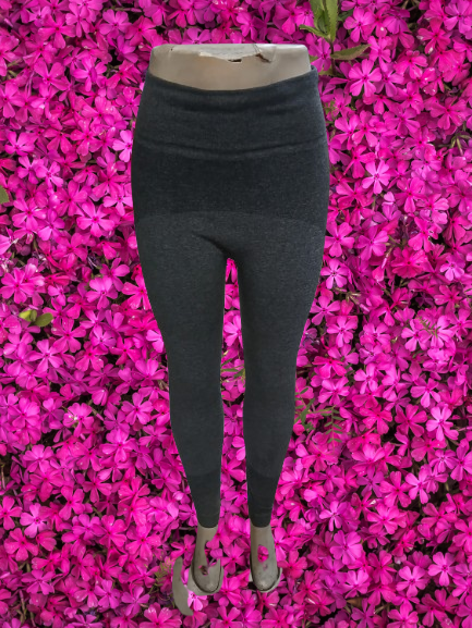 ⭐ SMART COMFORT! Women's Heather Gray High-Rise Seamless Shaping Leggings – Wide Waistband Smooth Stretch Pull-On Casual Tights