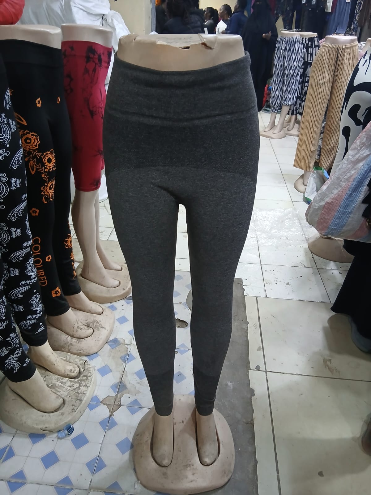 ⭐ SMART COMFORT! Women's Heather Gray High-Rise Seamless Shaping Leggings – Wide Waistband Smooth Stretch Pull-On Casual Tights