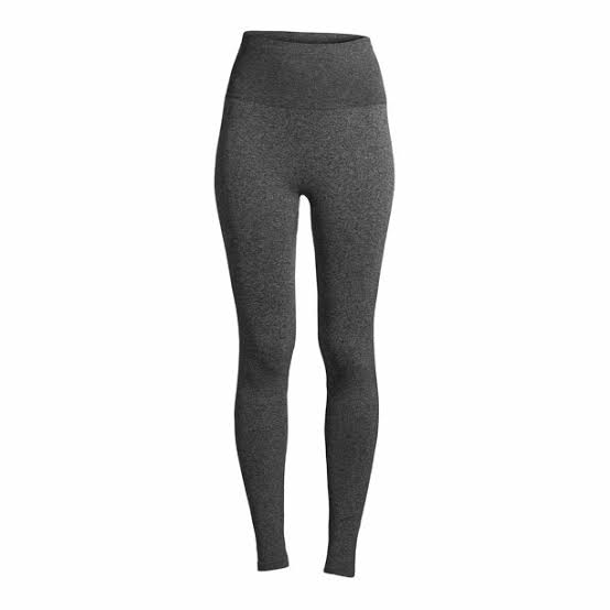 ⭐ SMART COMFORT! Women's Heather Gray High-Rise Seamless Shaping Leggings – Wide Waistband Smooth Stretch Pull-On Casual Tights