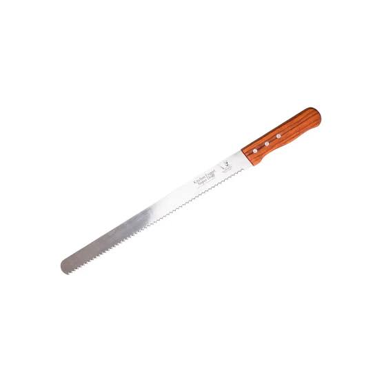 🔥 Hot Pick Stainless Steel Serrated Bread Knife with Wooden Handle Long Bread Cake Slicing Knife Kitchen Baking Tool