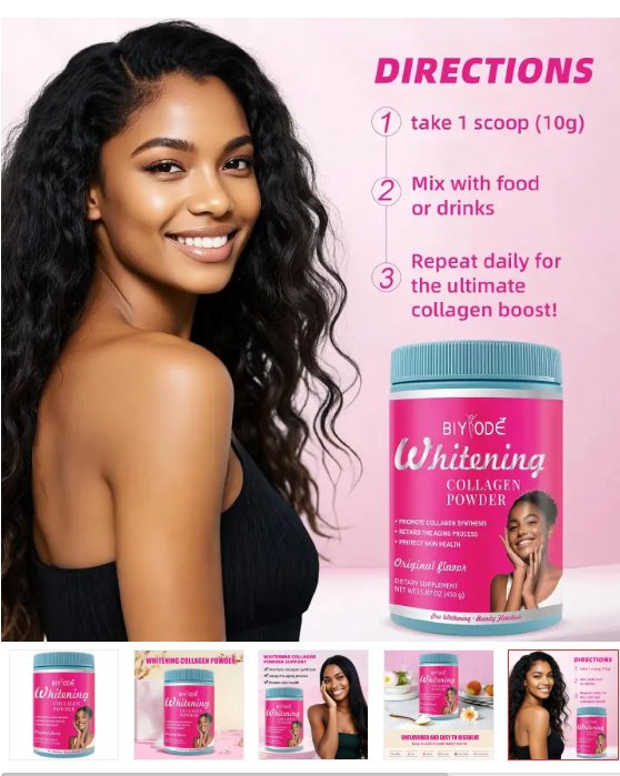 Organic Whitening Collagen Powder For Pro Whitening And Beauty Flawless Skin Advanced Nutritive Matrix Formulated To Facilitate Melanin Regulation And Enhance Cellular Luminosity