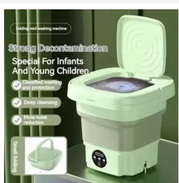 😎Simple LIFE😎✔️Bettet Stay⭕️Electric foldable Washing Machine. 7.5Kg (Green & Purple colour).your ideal laundry companion for compact living, travel, or quick loads. With a 7.5 kg capacity, it clean
