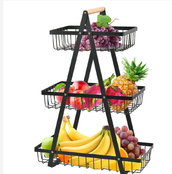 3 Tier Fruit Basket, Fruit Bowl Holder Bread Basket Vegetable Rack Removable Fruit Holder for Fruit Vegetables Snacks Home Kitchen Office