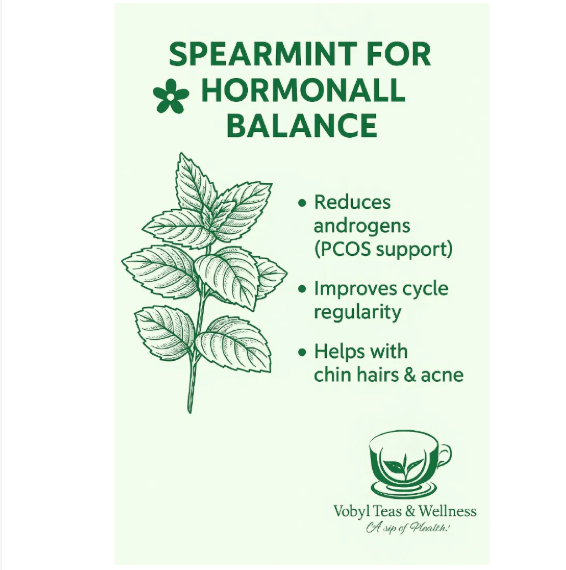 ORGANIC SPEARMINT TEA 25TEA BAGS( (hormone balance,hirsutism,hormonal acne,digestion ,bloating calming ,Spearmint tea is clinically shown to reduce excess androgens and unwanted facial hairs i