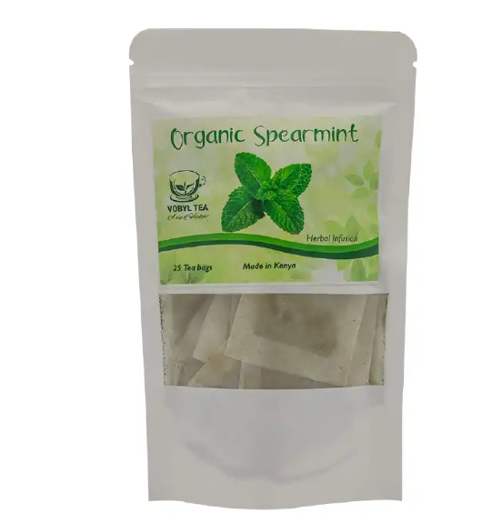 ORGANIC SPEARMINT TEA 25TEA BAGS( (hormone balance,hirsutism,hormonal acne,digestion ,bloating calming ,Spearmint tea is clinically shown to reduce excess androgens and unwanted facial hairs i