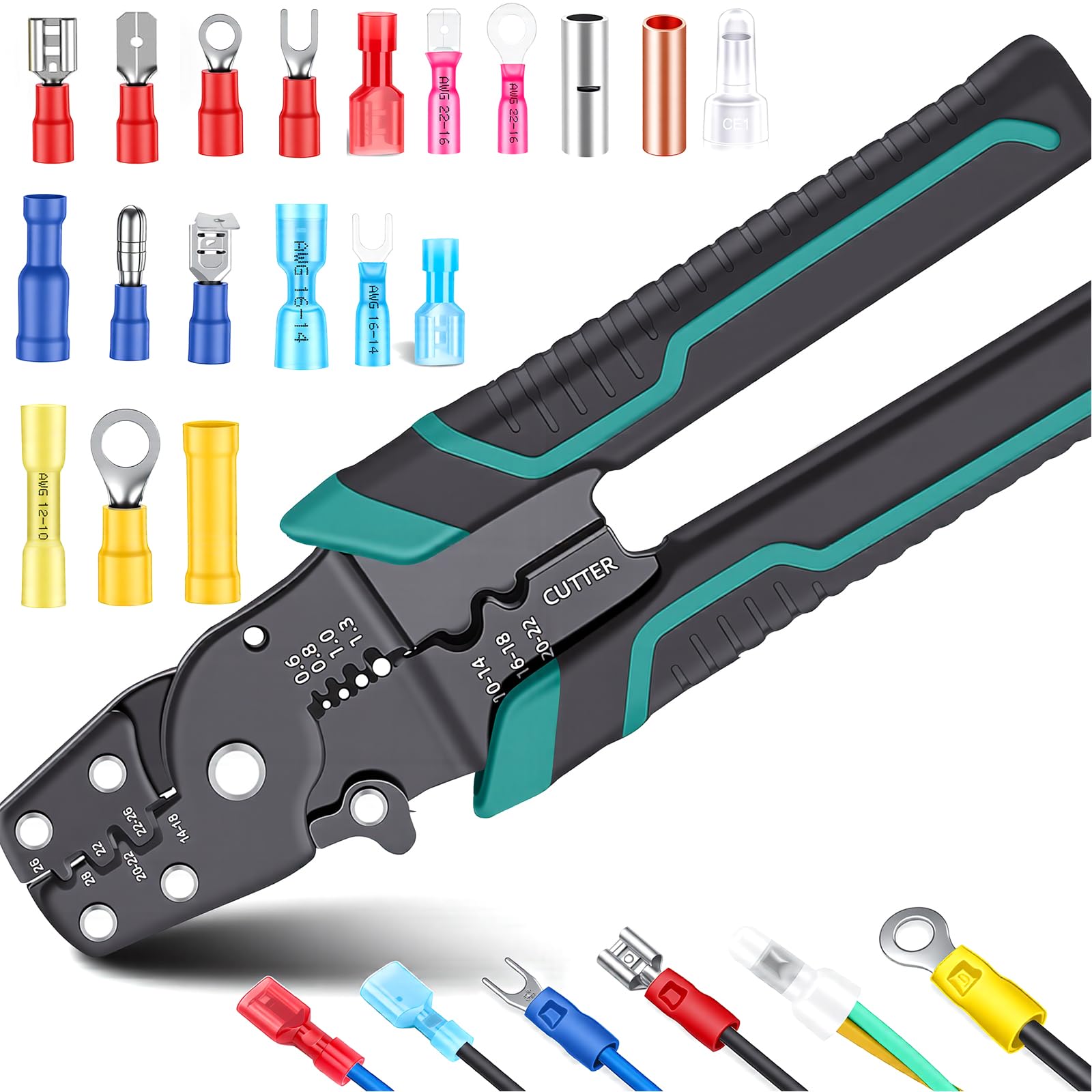 Automatic Wire Stripper 3 in 1 Multifunction Crimping Tool 8 Inch Wire Stripping Tool Cutting Pliers for Electricians Cable Repair Heavy Duty Hand Tool