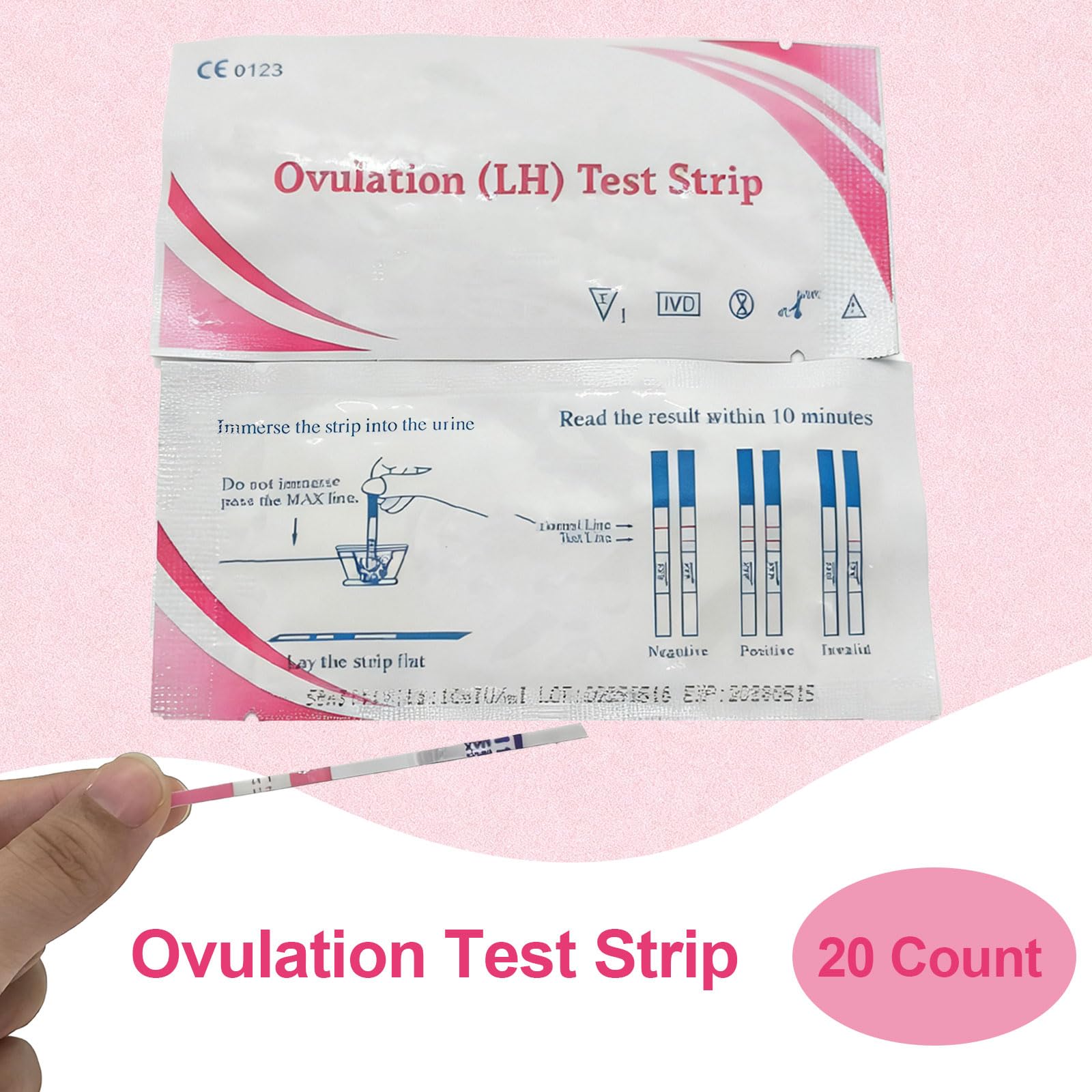 20Pcs Ovulation Test Strips LH Urine Fertility Predictor Kit for Women, Early Pregnancy Ovulation Detection Test, Accurate Fast Result Fertility Monitor Home Self Testing Pregnancy Planning Kit