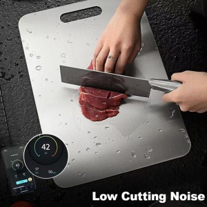 Stainless Steel Chopping Board 20x30cm SUS304 Kitchen Cutting Board Metal Meat Vegetable Fruit Dough Board Easy Clean Hygienic Durable Non Absorb Odor Kitchen Tool Home Cooking