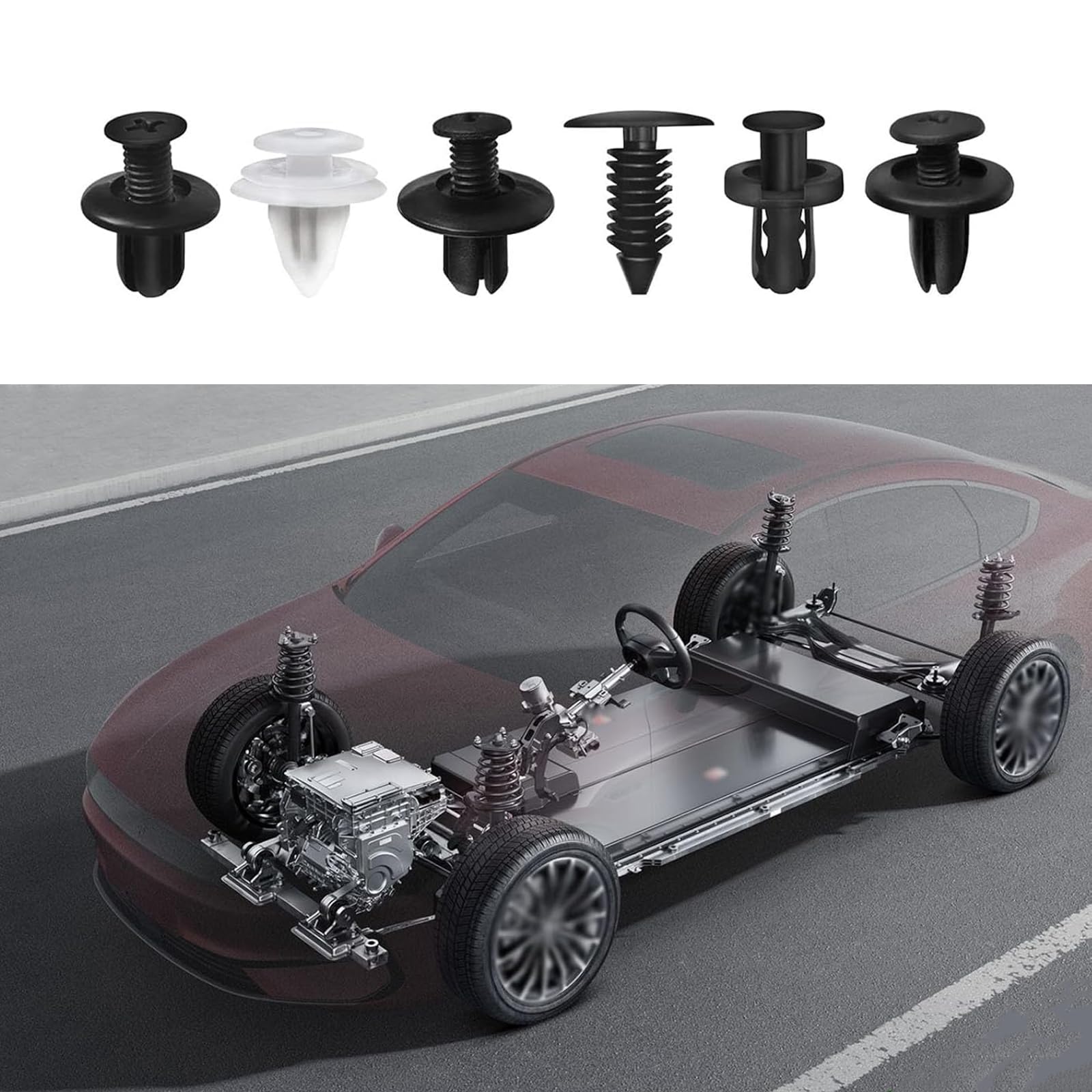 100Pcs Car Bumper Retainer Clips Push Pin Rivets Fasteners Kit with Fastener Remover, Auto Door Trim Panel Fender Plastic Clips Assortment for Most Cars Truck Repair Accessories